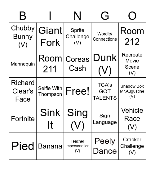 TCA BINGO Card