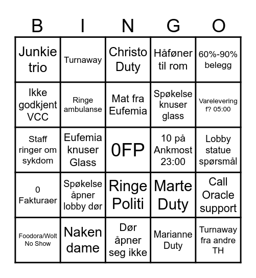 ______ Bingo Card