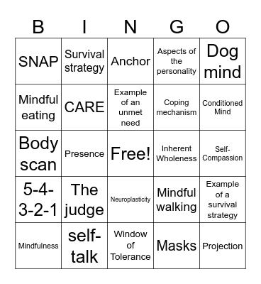 Mindful Studies Reviewx Bingo Card