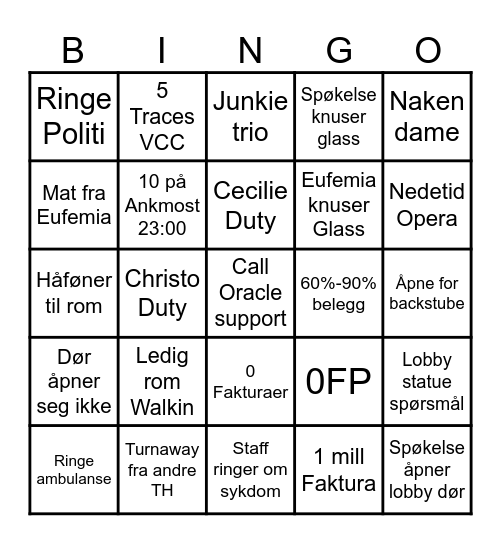 ______ Bingo Card