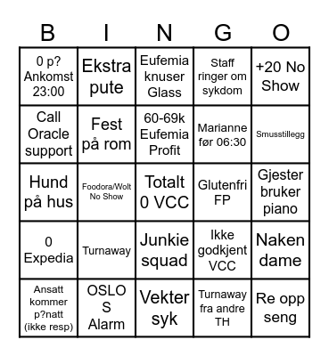 ______ Bingo Card