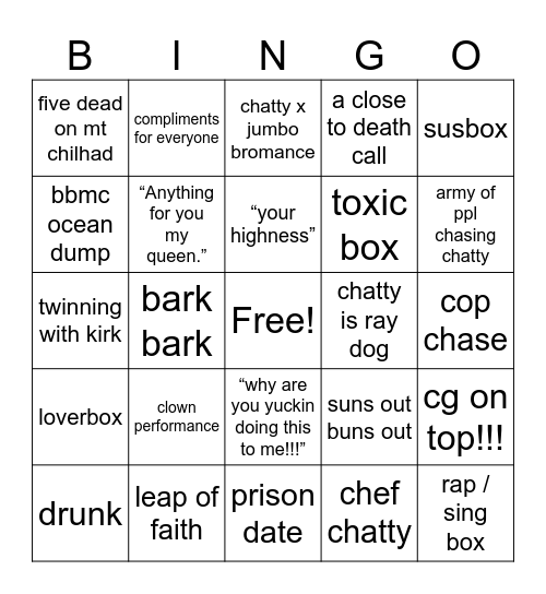 Yups to Cups Day Bingo Card