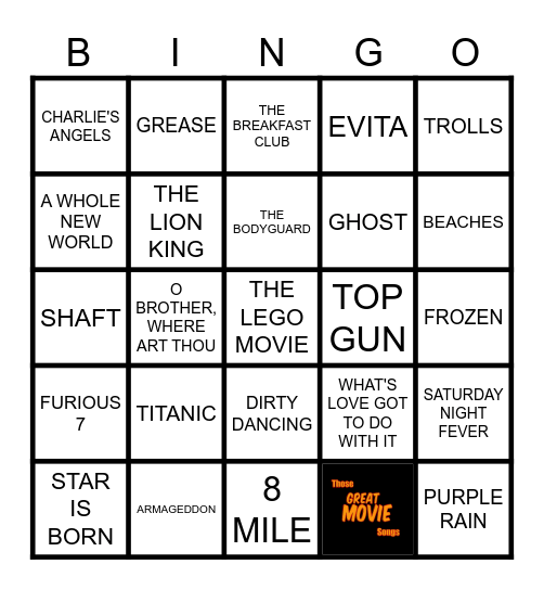 FAMOUS MOVIE SOUNDTRACKS 1 Bingo Card