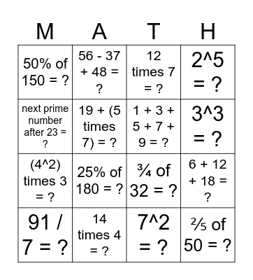 Connect 4! Bingo Card