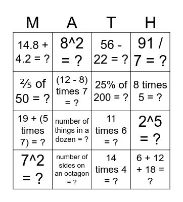 Connect 4! Bingo Card