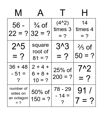 Connect 4! Bingo Card