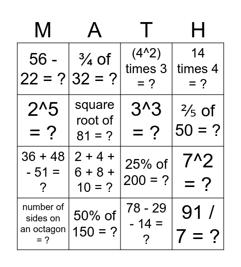 Connect 4! Bingo Card