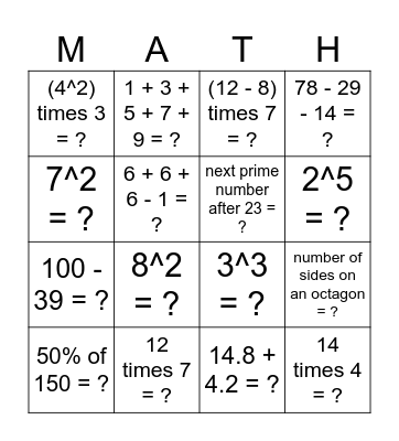 Connect 4! Bingo Card