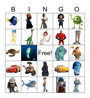 Pixar Bingo Card