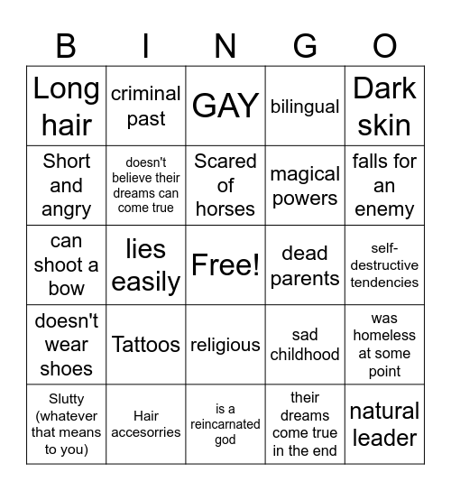 Yarren Bingo Card