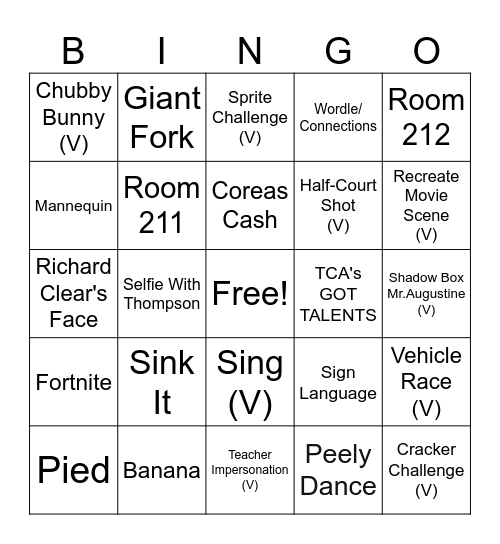 TCA BINGO Card