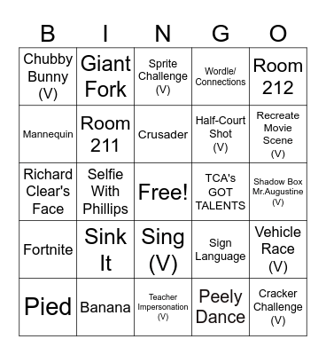 TCA BINGO Card