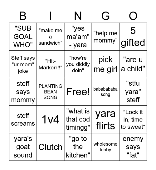 🤓 Bingo Card