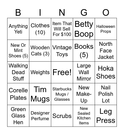 Mam Bingo Card