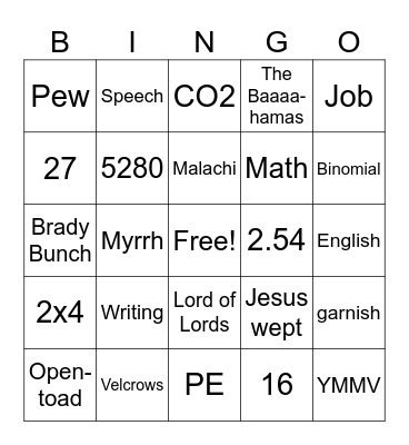 FUN DAY!!  ALL DAY!! Bingo Card