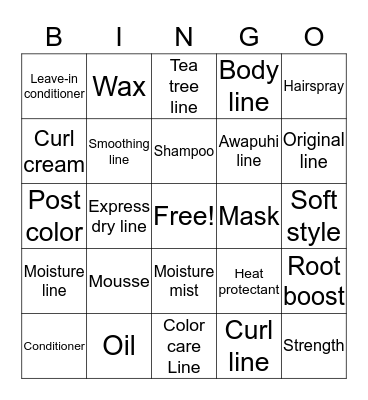 Take Home Bingo Card