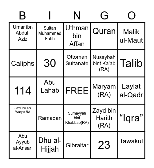 Game 3 (51-75) Bingo Card