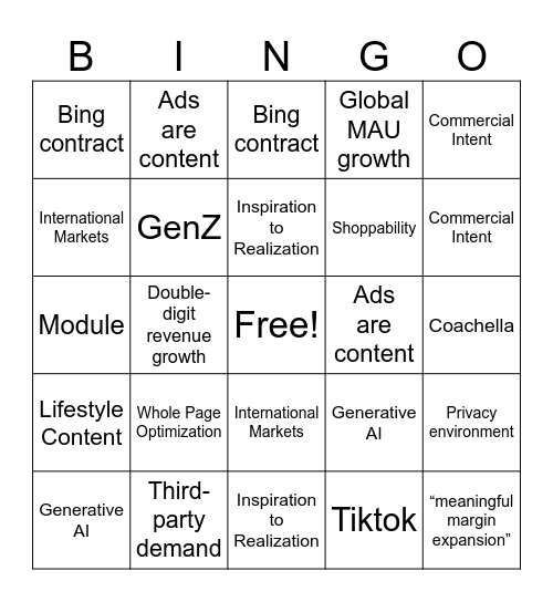 Pinterest Bingo 🤓 Bingo Card