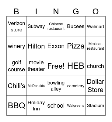 Business Bingo Card