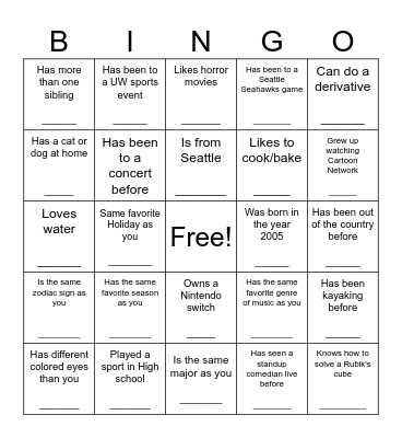 Community Builder Bingo Card