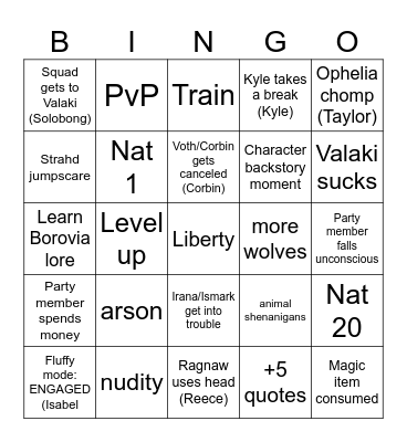 Look Strahd, twins! Bingo Card