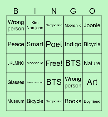 Namjooning 🚴🏾‍♀️🌳 Bingo Card