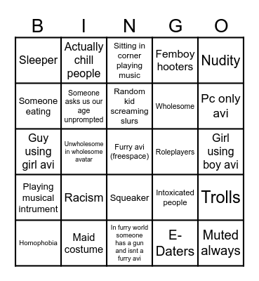 VRC BINGO Card