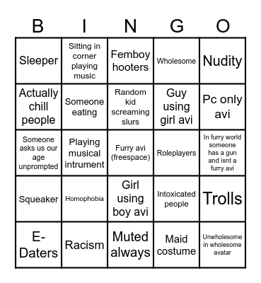 VRC BINGO Card