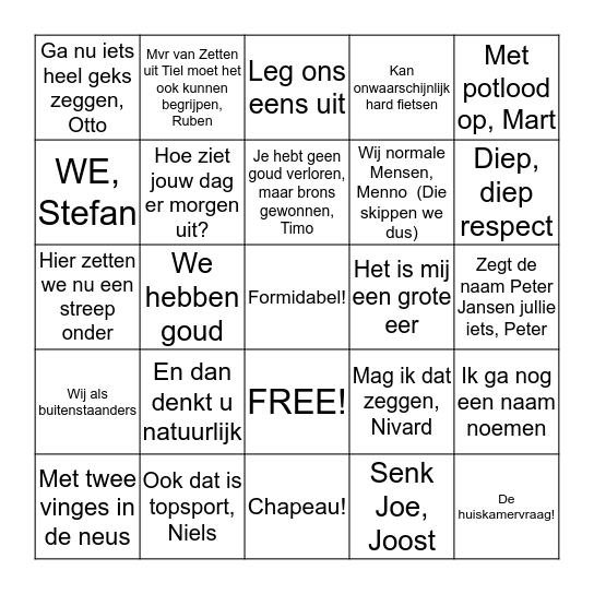 Mart Smeets Bingo Card