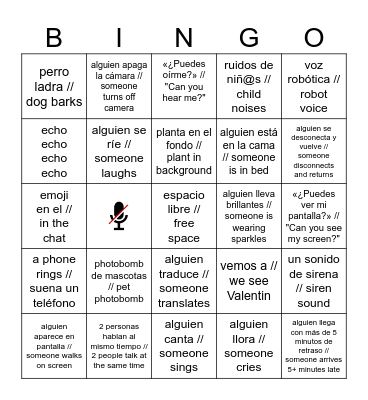 ¡ BI-BI-BINGO ! Bingo Card