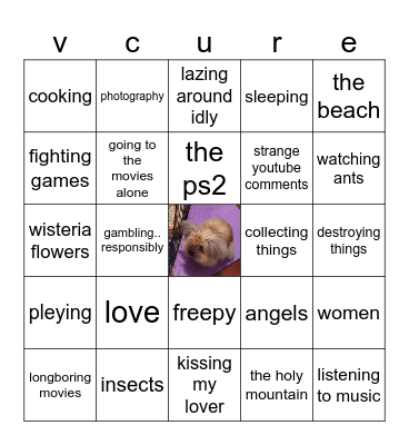 curecure bingo Card