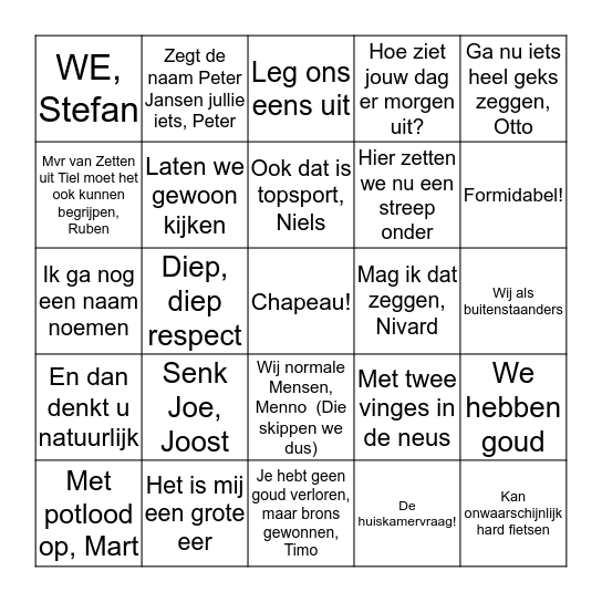 Mart Smeets Bingo Card