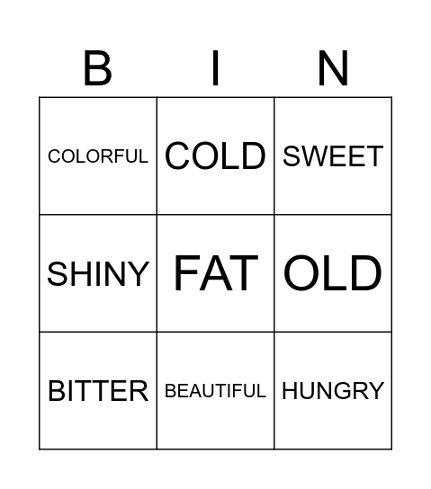 BINGO Card