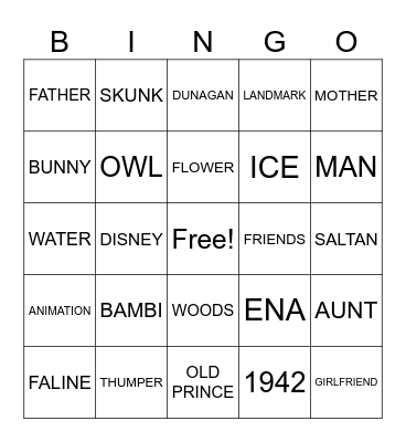 BAMBI Bingo Card