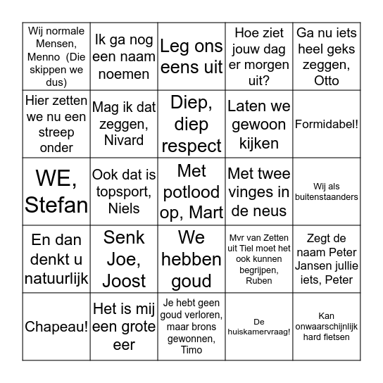 Mart Smeets Bingo Card