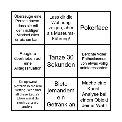Marcel's Party Bingo Card