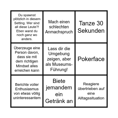 Party Bingo Card