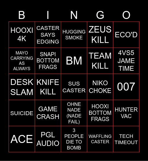 EVERY TIME HOOXI GETS A 2K, I GIFT A SUB Bingo Card