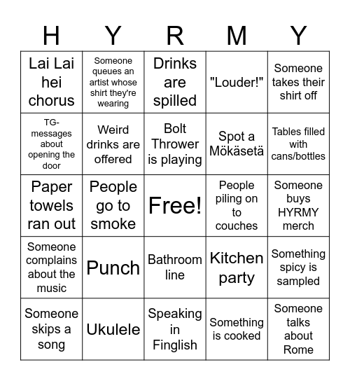 HYRMYn kertsi Bingo Card