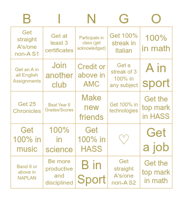 2024 School Bingo Card