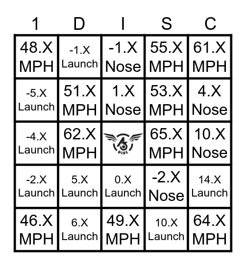 Tech Disc Bingo Card