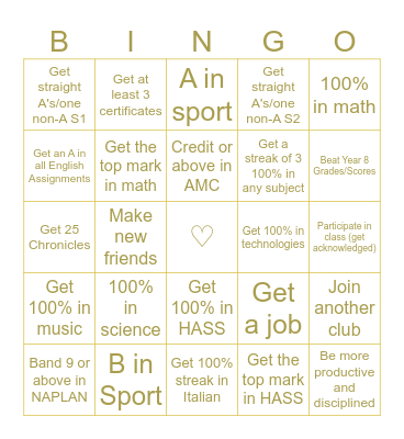 2024 School Year Bingo Card