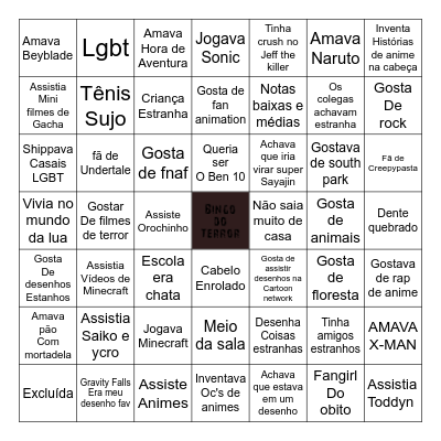 Criança estranha bingo Card