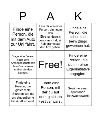 Aktivenfete 2024 Bingo Card