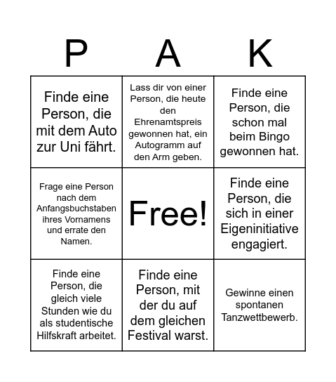 Aktivenfete 2024 Bingo Card