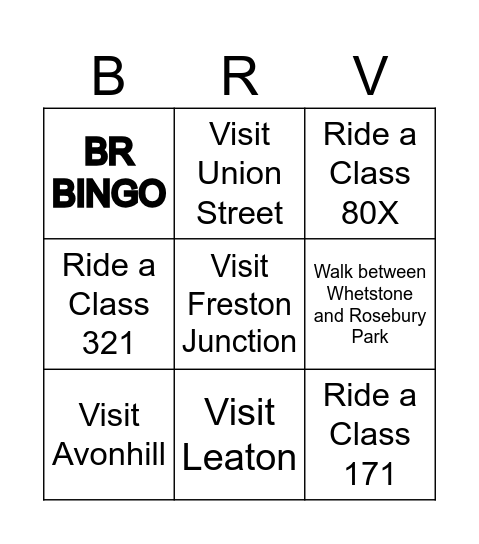 BR Bingo Card