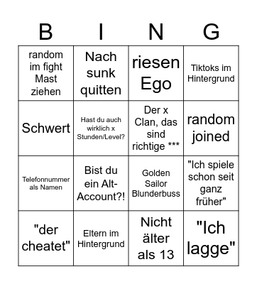 SoTDE Open Crew Bingo Card