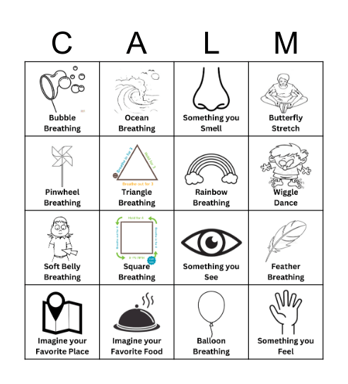 Relaxation Techniques Bingo Card
