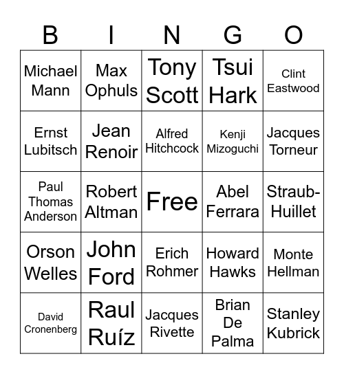 Scotts directors Bingo Card