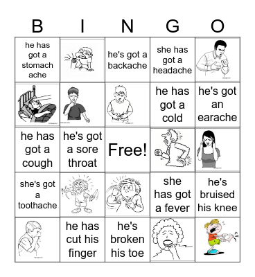 Aches and Pains Bingo Card